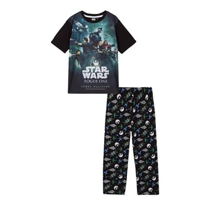 Boys' black 'Rogue One' pyjama set